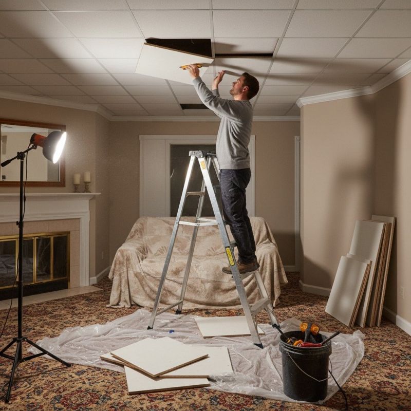Replace Damaged Ceiling Tiles